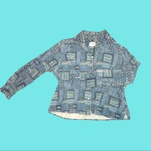 Unique print button up shirt